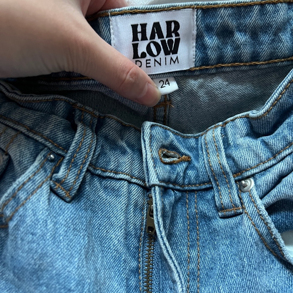 Blue Straight High Rise Jeans - Picture 2 of 8